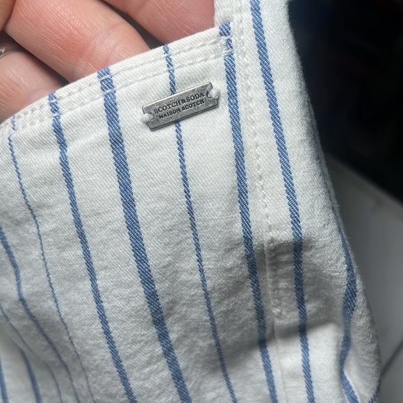 Scotch & Soda Downtown Surf La Bohemienne Mid‎ Rise Skinny White Blue Striped - Picture 11 of 11